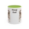11oz Horgi Dog Dad Mug, Light Green, front view