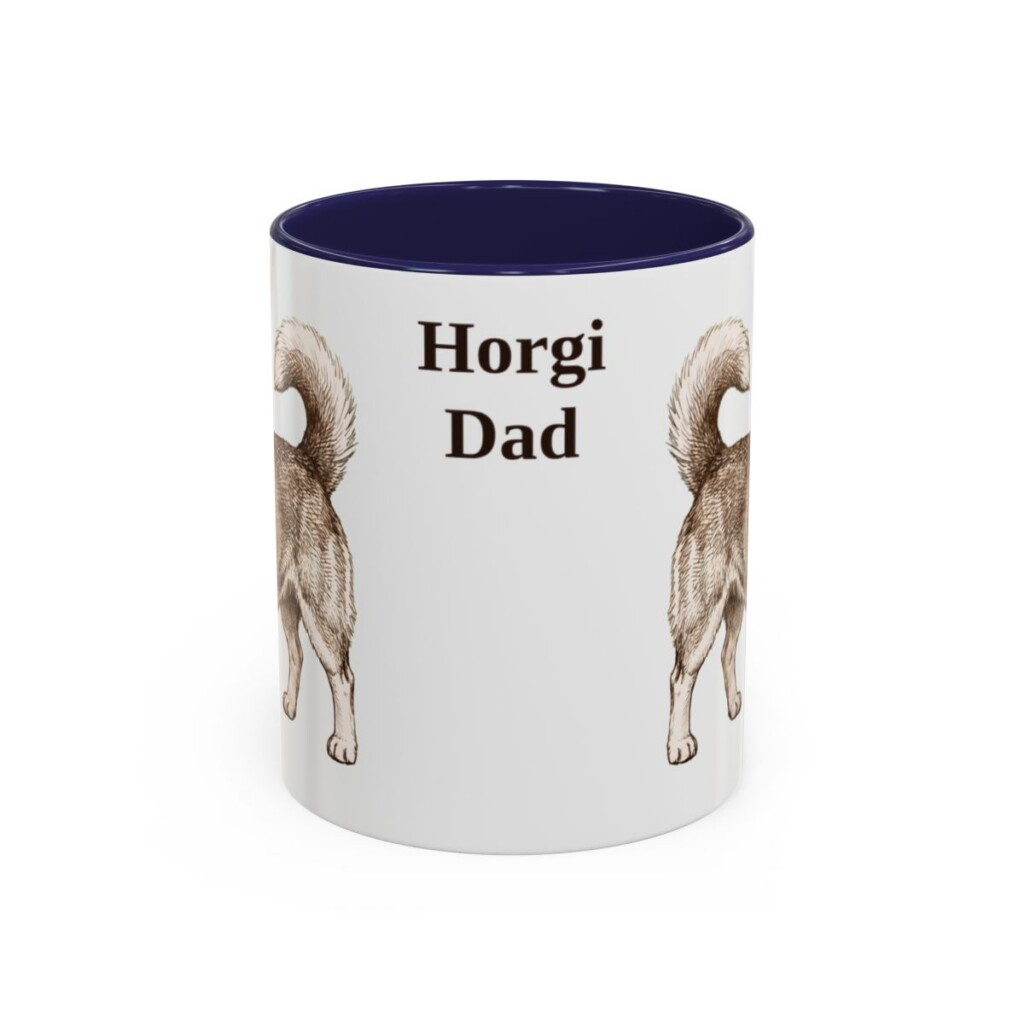 11oz Horgi Dog Dad Mug, Navy, front view