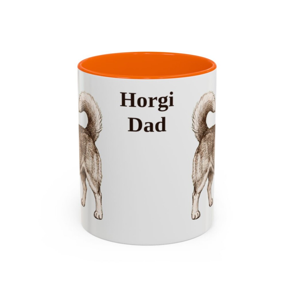 11oz Horgi Dog Dad Mug, Orange, front view