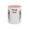 11oz Horgi Dog Dad Mug, Pink, front view