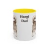 11oz Horgi Dog Dad Mug, Yellow, front view