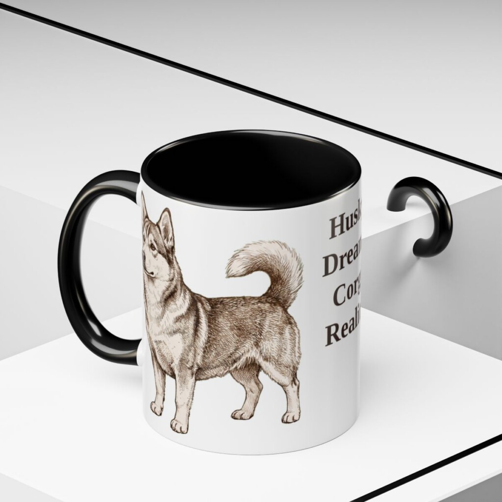11oz-horgi-mug-humor-black-context-2 11oz Funny Horgi Mug, Black, lifestyle photo