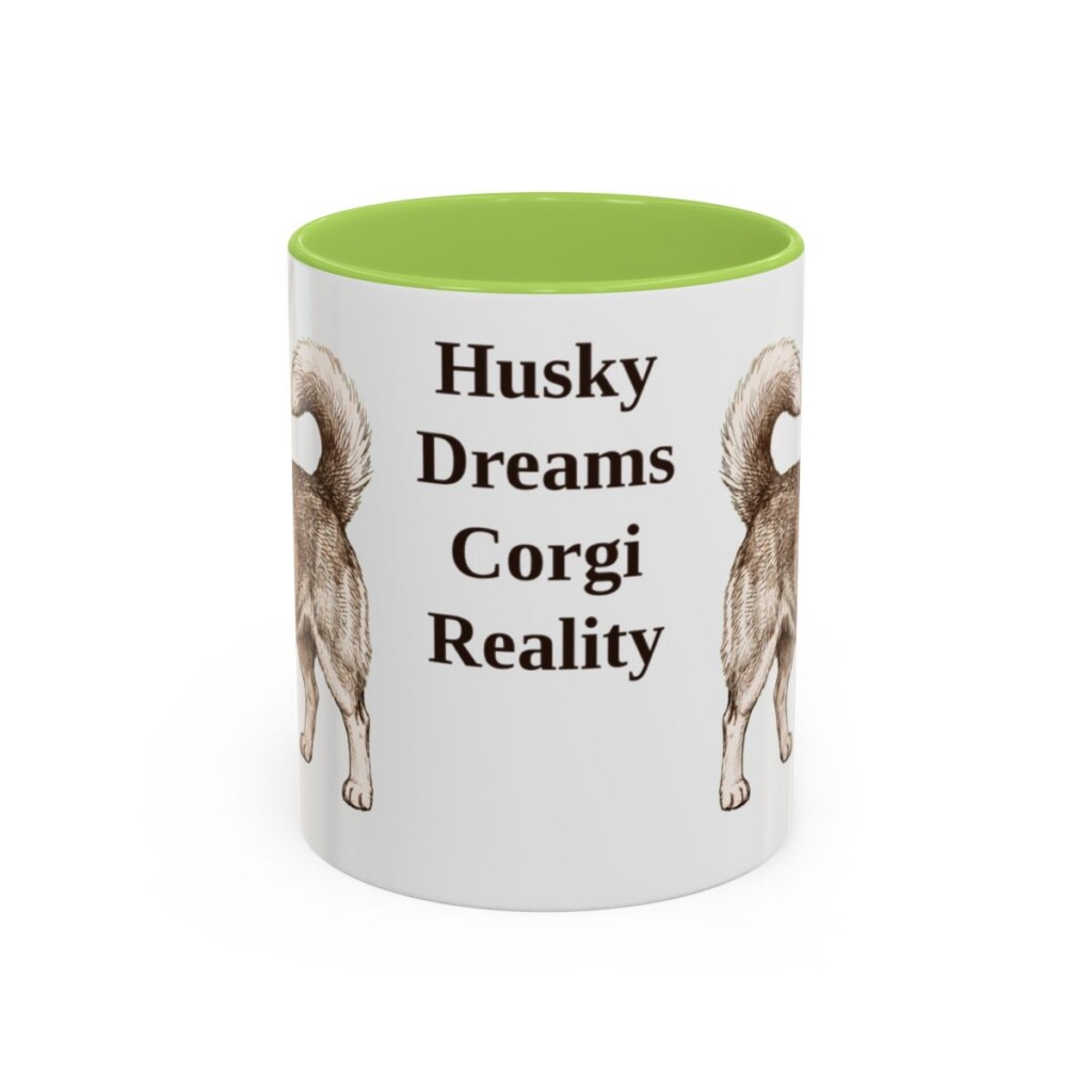 11oz-horgi-mug-humor-light-green 11oz Funny Horgi Mug, Light Green, front view