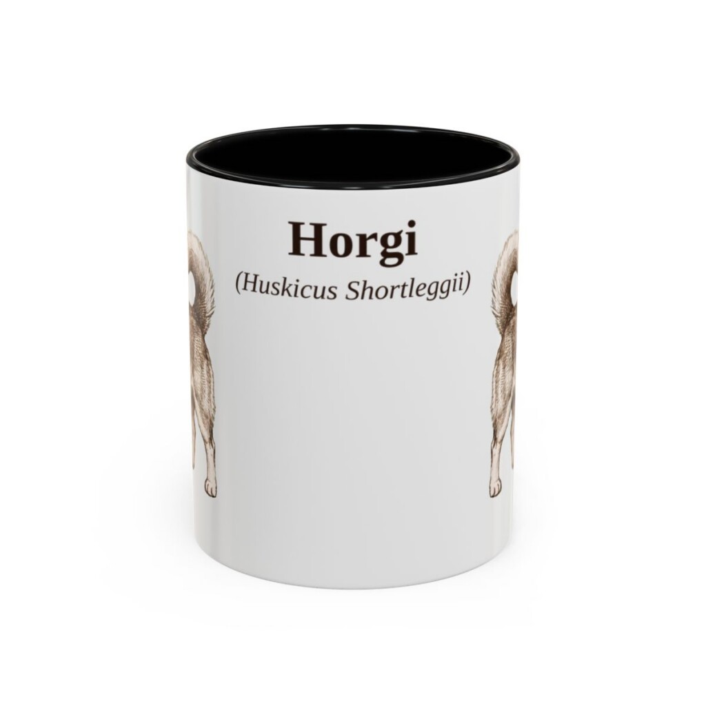 11oz Horgi Latin Mug, Black, front view