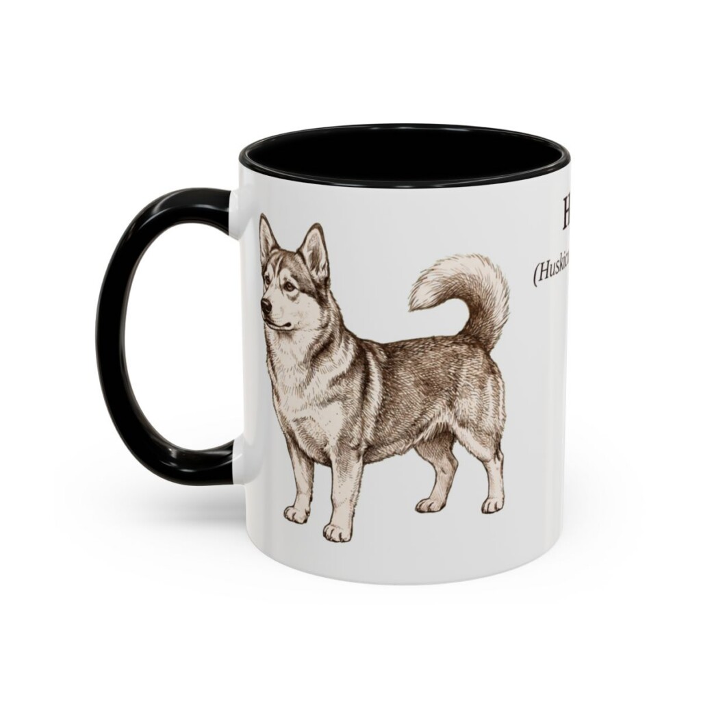 11oz Horgi Latin Mug, Black, left side view