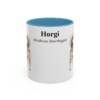 11oz Horgi Latin Mug, Light Blue, front view