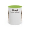 11oz Horgi Latin Mug, Light Green, front view
