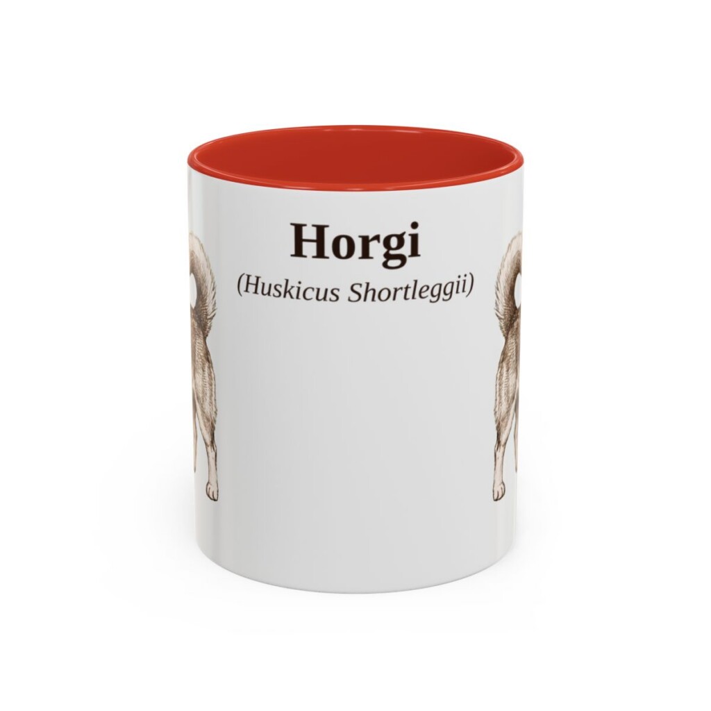 11oz Horgi Latin Mug, Red, front view