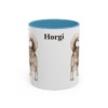 11oz Horgi Mug, Light Blue, front view