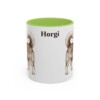 11oz Horgi Mug, Light Green, front view