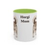 11oz Horgi Dog Mom Mug, Light Green, front view