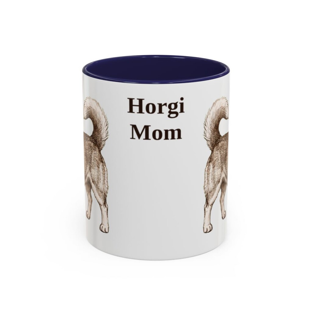 11oz Horgi Dog Mom Mug, Navy, front view