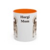 11oz Horgi Dog Mom Mug, Orange, front view