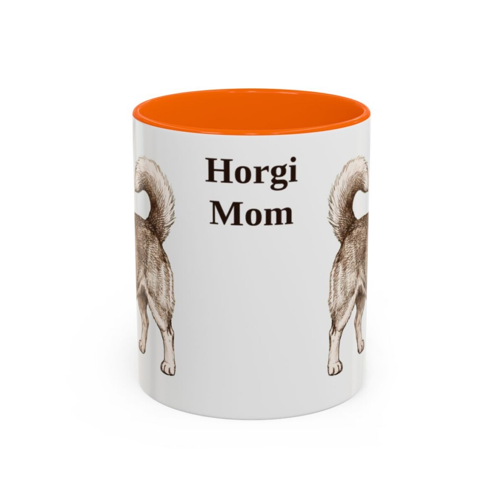 11oz Horgi Dog Mom Mug, Orange, front view