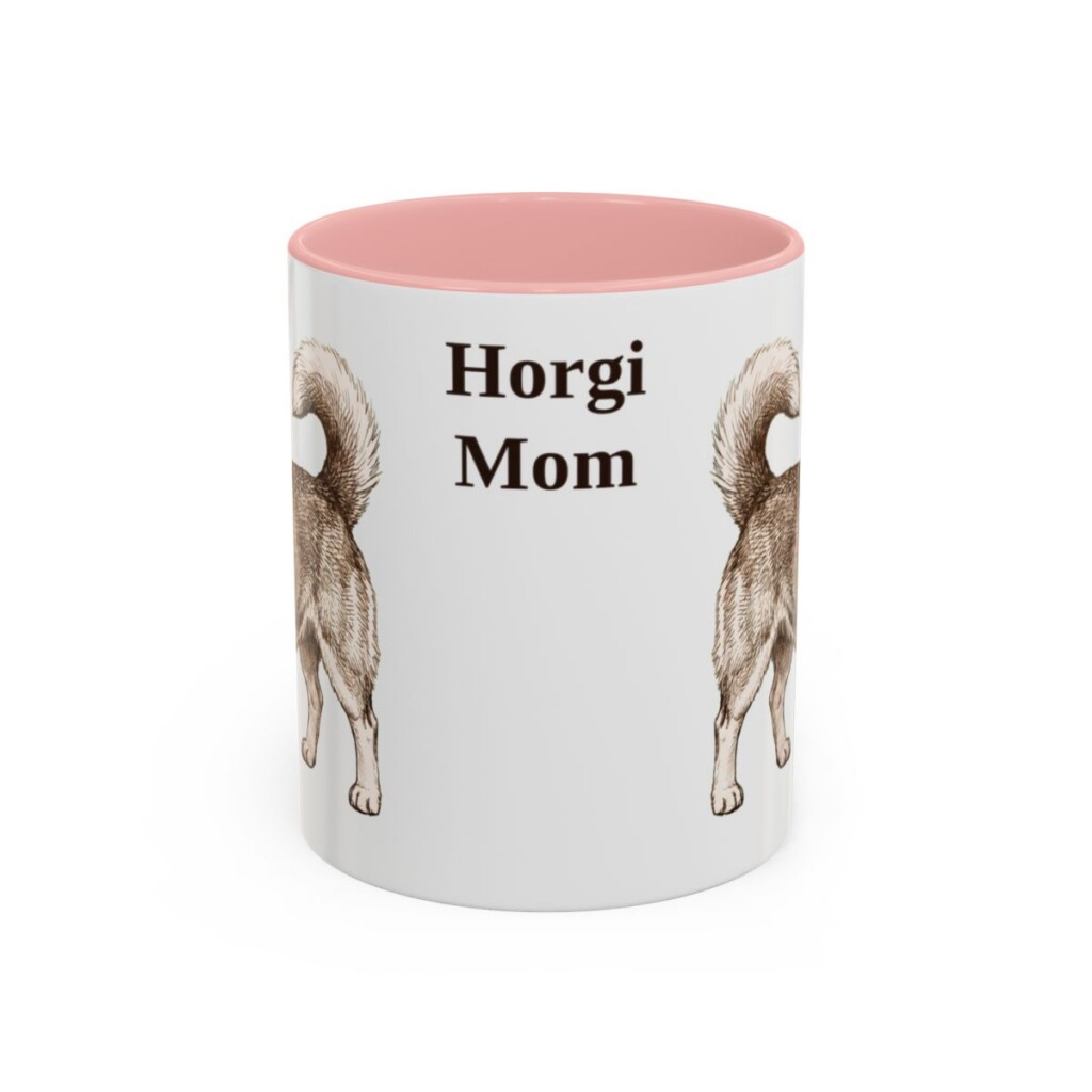 11oz Horgi Dog Mom Mug, Pink, front view