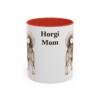 11oz Horgi Dog Mom Mug, Red, front view