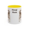 11oz Horgi Dog Mom Mug, Yellow, front view