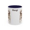 11oz Horgi Mug, Navy, front view