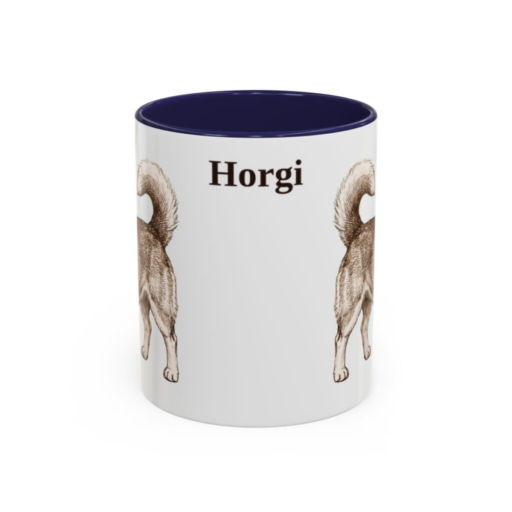 11oz Horgi Mug, Navy, front view