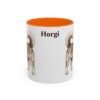 11oz Horgi Mug, Orange, front view
