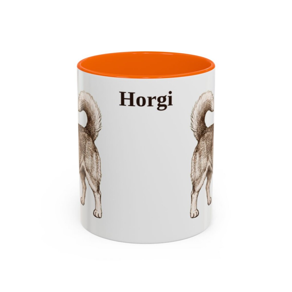 11oz Horgi Mug, Orange, front view