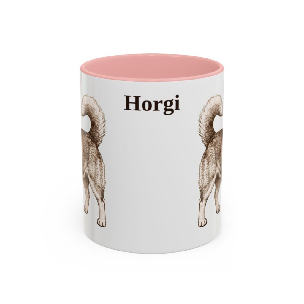 11oz Horgi Mug, Pink, front view