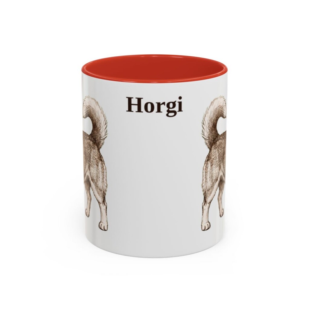 11oz Horgi Mug, Red, front view