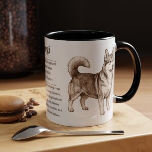 11oz Horgi Mug, Black, lifestyle photo