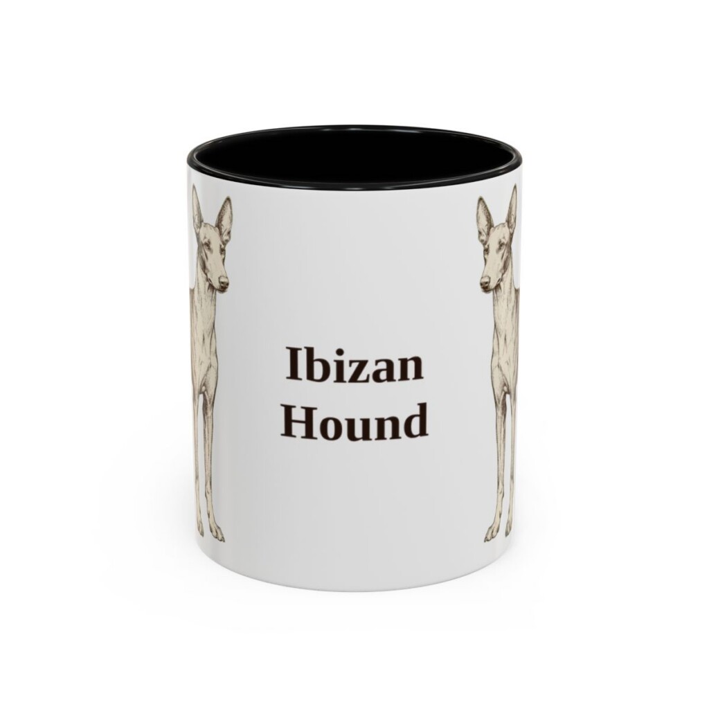11oz-ibizan-hound-mug-black-front 11oz Ibizan Hound Mug, Black, front view