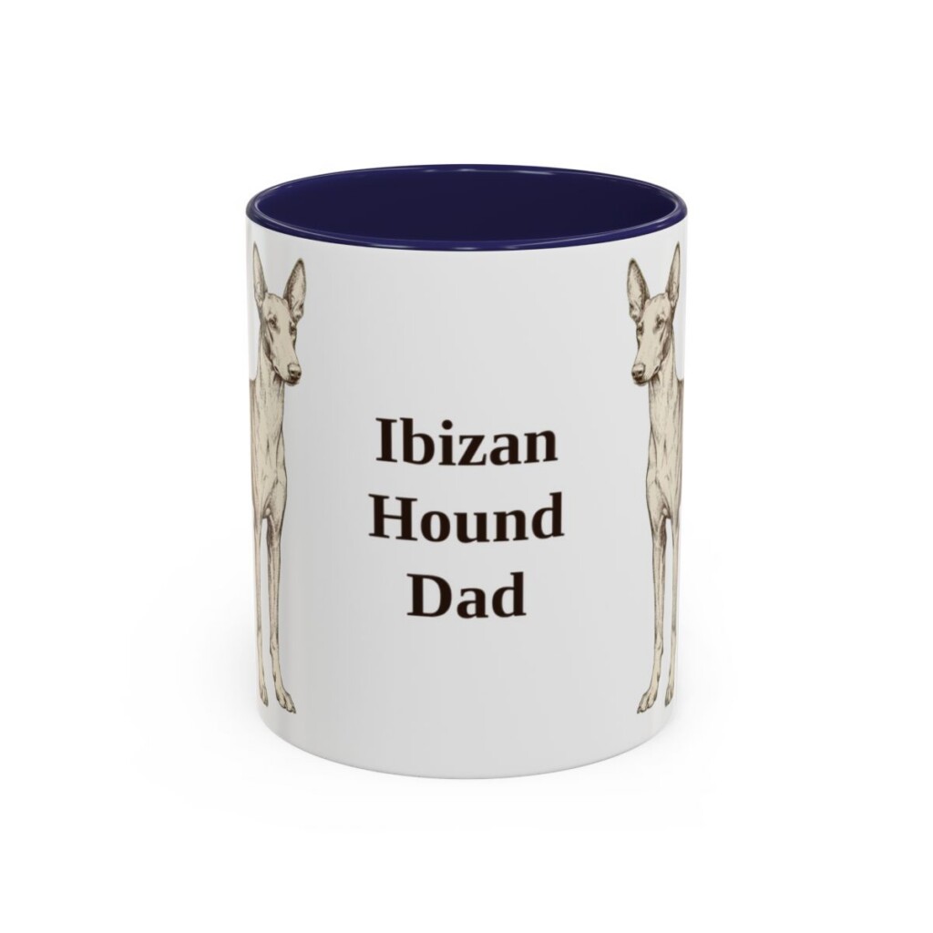 11oz Ibizan Hound Dog Dad Mug, Navy, front view