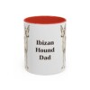 11oz Ibizan Hound Dog Dad Mug, Red, front view