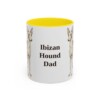 11oz Ibizan Hound Dog Dad Mug, Yellow, front view
