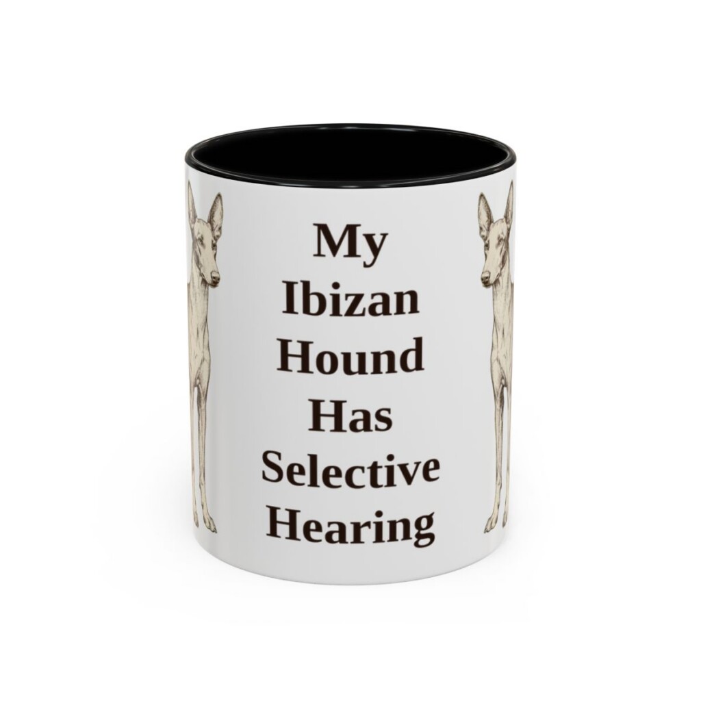 11oz-ibizan-hound-mug-humor-black-front 11oz Funny Ibizan Hound Mug, Black, front view