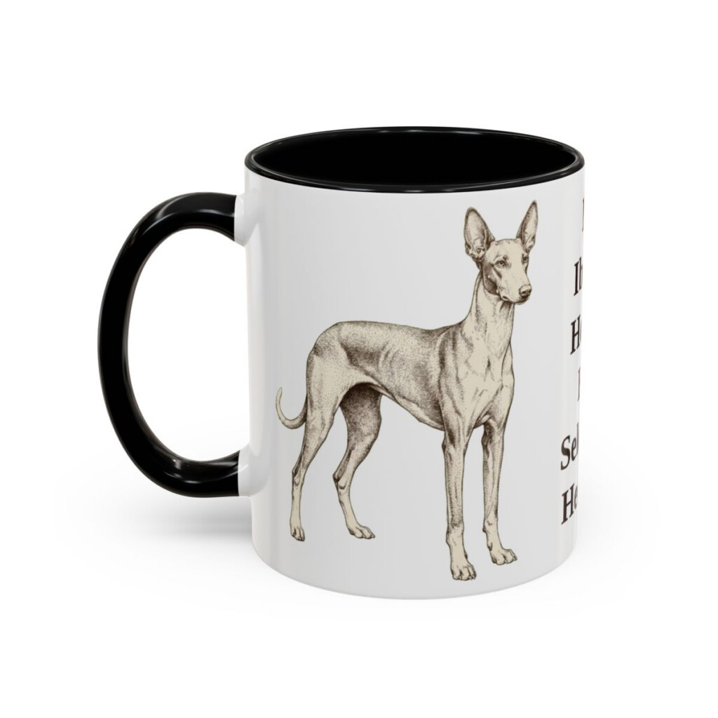 11oz-ibizan-hound-mug-humor-black-left 11oz Funny Ibizan Hound Mug, Black, left side view