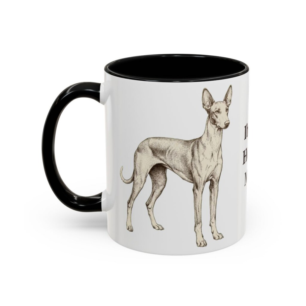 11oz Ibizan Hound Dog Mom Mug, Black, left side view