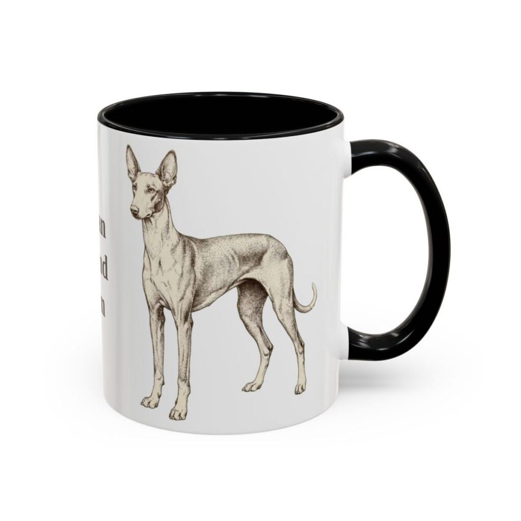11oz Ibizan Hound Dog Mom Mug, Black, right side view