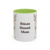 11oz Ibizan Hound Dog Mom Mug, Light Green, front view