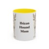 11oz Ibizan Hound Dog Mom Mug, Yellow, front view