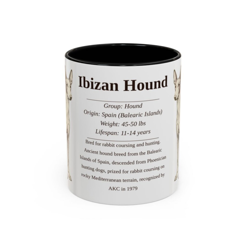11oz-ibizan-hound-mug-writeup-black-front 11oz Ibizan Hound Mug, Black, front view