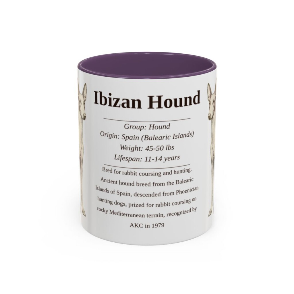 11oz-ibizan-hound-mug-writeup-purple 11oz Ibizan Hound Mug, Purple, front view