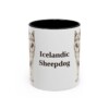 11oz Icelandic Sheepdog Mug, Black, front view