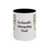 11oz Icelandic Sheepdog Dog Dad Mug, Black, front view