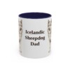 11oz Icelandic Sheepdog Dog Dad Mug, Navy, front view