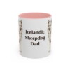 11oz Icelandic Sheepdog Dog Dad Mug, Pink, front view