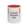 11oz Icelandic Sheepdog Dog Dad Mug, Red, front view