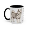 11oz Funny Icelandic Sheepdog Mug, Black, left side view