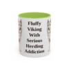 11oz Funny Icelandic Sheepdog Mug, Light Green, front view