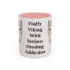 11oz Funny Icelandic Sheepdog Mug, Pink, front view