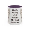 11oz Funny Icelandic Sheepdog Mug, Purple, front view