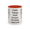 11oz Funny Icelandic Sheepdog Mug, Red, front view